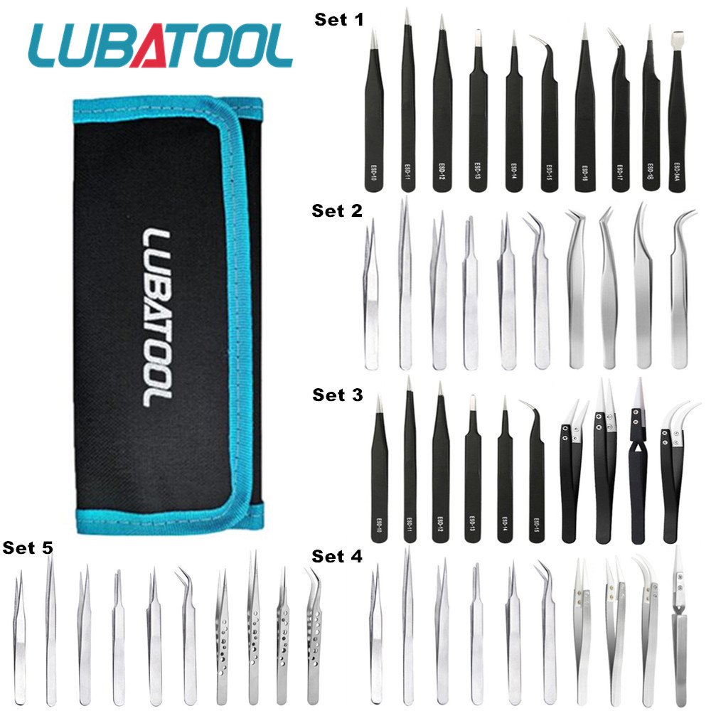 Electronics Repair Tool Kit - 10 adet cımbız seti çanta paslanmaz